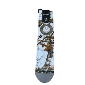 New Stance Men's Large Size 9-13 Realtree Camo‎ White Stretch Socks